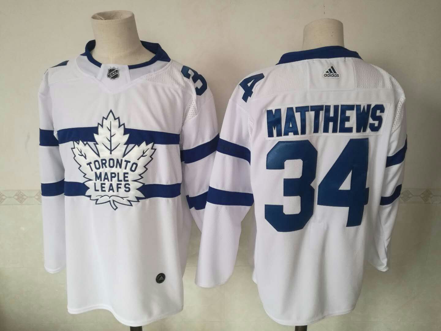 Men Toronto Maple Leafs #34 Auston Matthews White Adidas AD NHL Jerseys